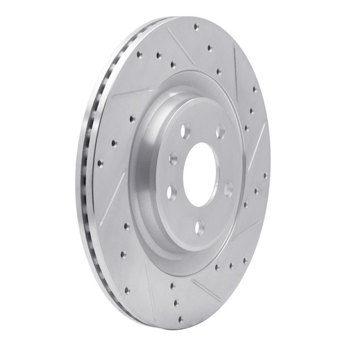 DFC Rotors-Drilled and Slotted-Silver with 5000 Advanced Brake Pads for 2012-2021 Audi/Porsche (A6, A6 Quattro, A7 Quattro, A8 Quattro)