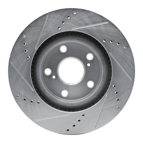 DFC Rotors-Drilled and Slotted-Silver with 5000 Advanced Brake Pads for 2007-2018 Lexus/Toyota (ES300h, ES350, Avalon, Camry) 7502-76083