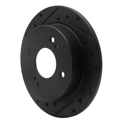 DFC Rotors-Drilled and Slotted-Black with 5000 Advanced Brake Pads for 1984 Nissan (Maxima) 8502-67009