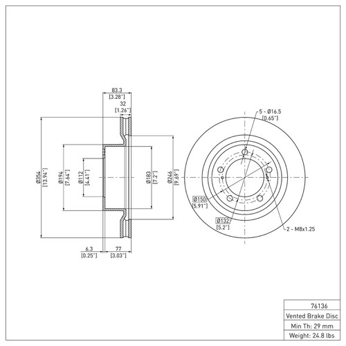 DFC Rotors with 5000 Advanced Brake Pads for 2007-2022 Lexus/Toyota (LX570, Land Cruiser, Sequoia, Tundra) 6502-76650
