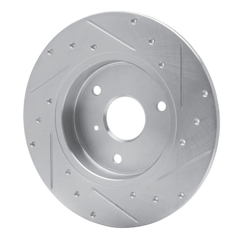 DFC Rotors-Drilled and Slotted-Silver with 5000 Advanced Brake Pads for 2005-2015 Smart (Fortwo) 7502-63053
