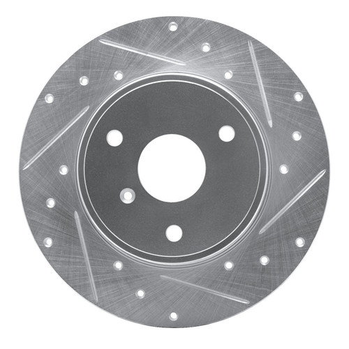 DFC Rotors-Drilled and Slotted-Silver with 5000 Advanced Brake Pads for 2005-2015 Smart (Fortwo) 7502-63053