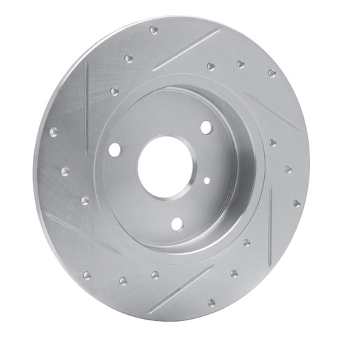 DFC Rotors-Drilled and Slotted-Silver with 5000 Advanced Brake Pads for 2005-2015 Smart (Fortwo) 7502-63053