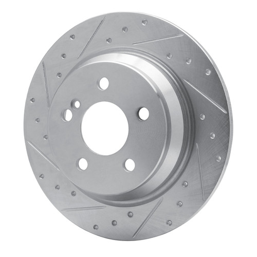 DFC Rotors-Drilled and Slotted-Silver with 5000 Euro Ceramic Brake Pads for 2007-2013 Mercedes-Benz (CL550, S400, S550, SL550) 7602-63051