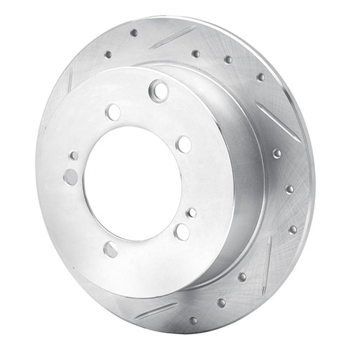 DFC Rotors-Drilled and Slotted-Silver with 5000 Advanced Brake Pads for 1994-2005 Chrysler/Dodge/Eagle (Sebring, Avenger, Stratus, Talon)