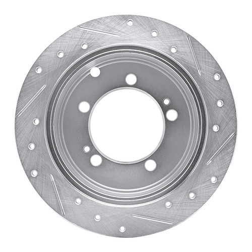 DFC Rotors-Drilled and Slotted-Silver with 5000 Advanced Brake Pads for 1994-2005 Chrysler/Dodge/Eagle (Sebring, Avenger, Stratus, Talon)