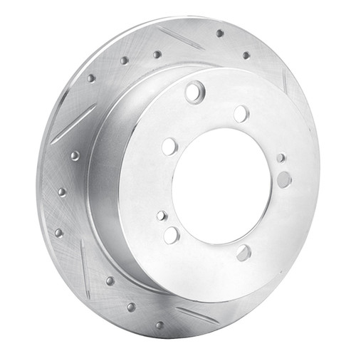 DFC Rotors-Drilled and Slotted-Silver with 5000 Advanced Brake Pads for 1994-2005 Chrysler/Dodge/Eagle (Sebring, Avenger, Stratus, Talon)