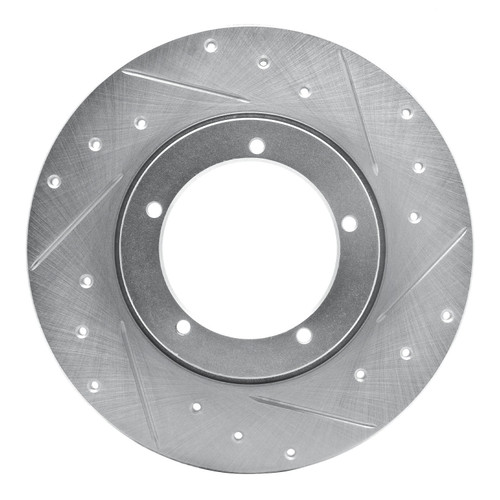 DFC Rotors-Drilled and Slotted-Silver with 5000 Advanced Brake Pads for 1976 Porsche (912) 7502-02001