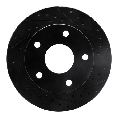 DFC Rotors-Drilled and Slotted-Black with 5000 Advanced Brake Pads for 1994-1999 Dodge (Ram 1500) 8502-40366