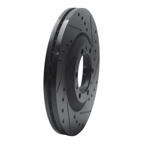 DFC Rotors-Drilled and Slotted-Black with 5000 Advanced Brake Pads for 1992-2002 Acura/Honda/Isuzu (SLX, Passport, Amigo, Axiom) 8502-37012