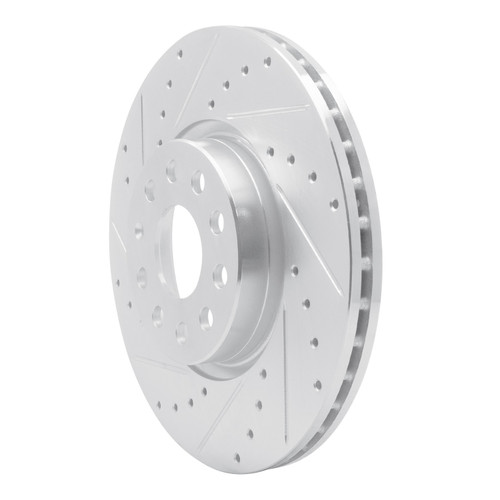 DFC Rotors-Drilled and Slotted-Silver with 5000 Euro Ceramic Brake Pads for 2006-2017 Audi/Volkswagen (A3, A3 Quattro, TT, TT Quattro)