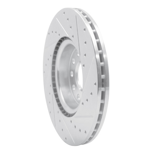 DFC Rotors-Drilled and Slotted-Silver with 5000 Euro Ceramic Brake Pads for 2006-2017 Audi/Volkswagen (A3, A3 Quattro, TT, TT Quattro)