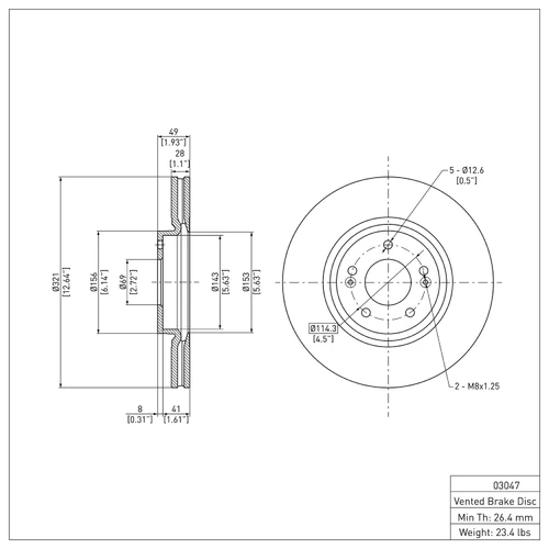 DFC GEOSPEC Rotors with 5000 Advanced Brake Pads for 2007-2012 Hyundai (Veracruz) 4502-03159