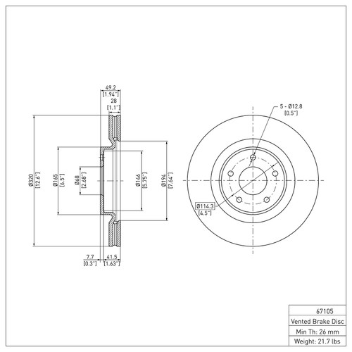 DFC Rotors with 5000 Advanced Brake Pads for 2014-2022 INFINITI (Q50, Q60, QX50) 6502-67523