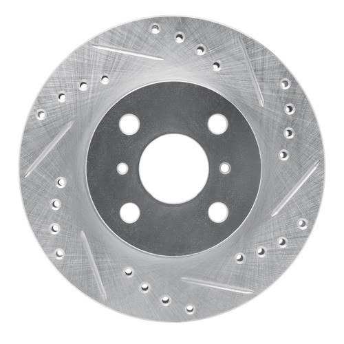 DFC Rotors-Drilled and Slotted-Silver with 5000 Advanced Brake Pads for 1998-2002 Chevrolet/Toyota (Prizm, Corolla) 7502-76048