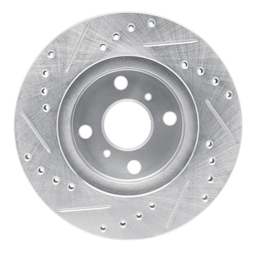 DFC Rotors-Drilled and Slotted-Silver with 5000 Advanced Brake Pads for 1998-2002 Chevrolet/Toyota (Prizm, Corolla) 7502-76048