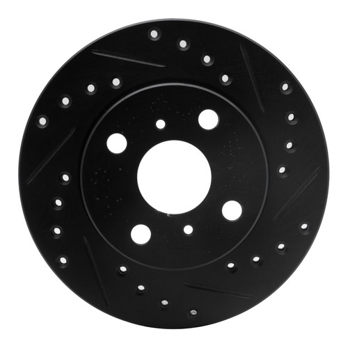 DFC Rotors-Drilled and Slotted-Black with 5000 Advanced Brake Pads for 1991-1994 Toyota (Tercel) 8502-76157