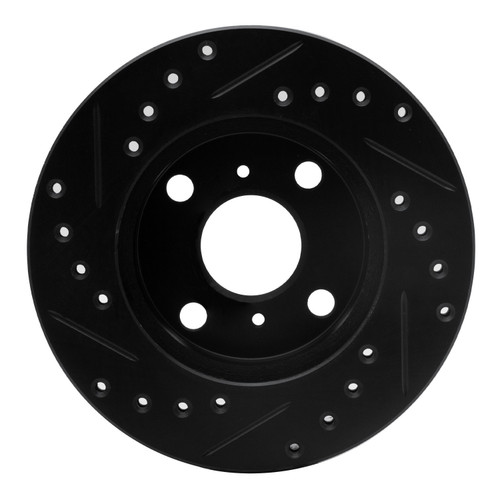DFC Rotors-Drilled and Slotted-Black with 5000 Advanced Brake Pads for 1991-1994 Toyota (Tercel) 8502-76157