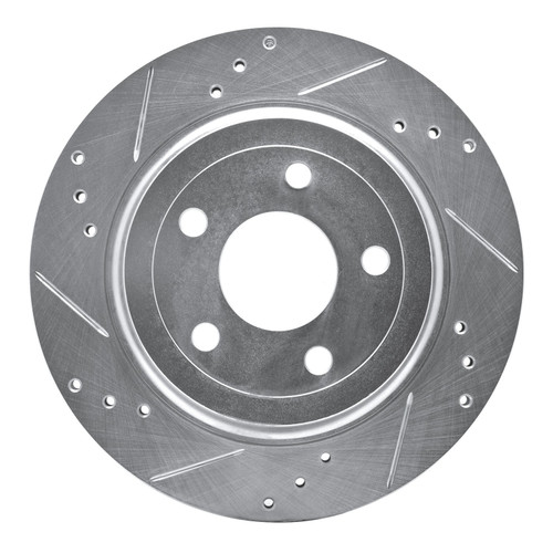 DFC Rotors-Drilled and Slotted-Silver with 5000 Advanced Brake Pads for 2008-2010 Chevrolet (Cobalt) 7502-47018