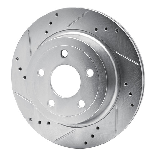 DFC Rotors-Drilled and Slotted-Silver with 5000 Advanced Brake Pads for 2008-2010 Chevrolet (Cobalt) 7502-47018