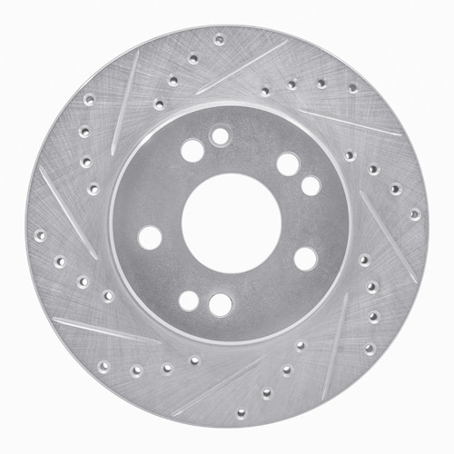 DFC Rotors-Drilled and Slotted-Silver with 5000 Advanced Brake Pads for 1986-1995 Mercedes-Benz (260E, 300CE, 300D, 300E) 7502-63020
