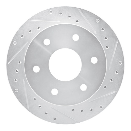 DFC Rotors-Drilled and Slotted-Silver with 5000 Advanced Brake Pads for 1988-2000 Chevrolet/GMC (Blazer, K1500, K1500 Suburban, K2500)