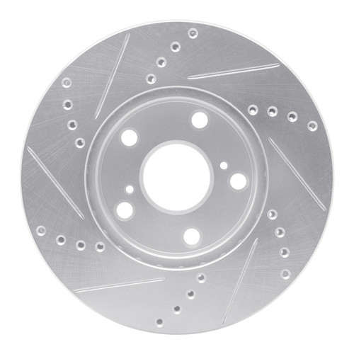 DFC Rotors-Drilled and Slotted-Silver with 5000 Advanced Brake Pads for 1992-2003 Lexus/Toyota (ES300, Avalon, Camry, Sienna) 7502-76039