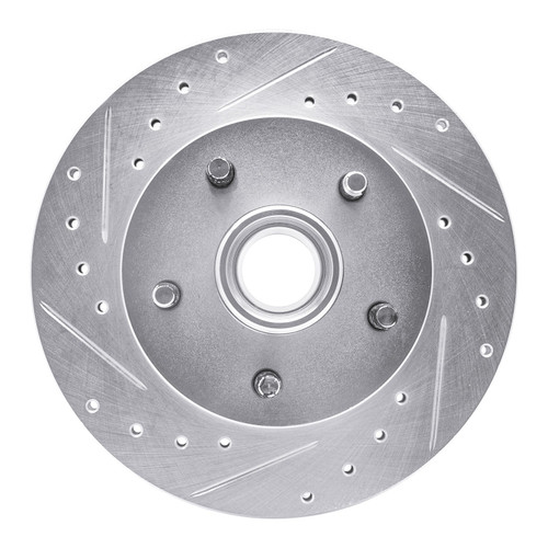 DFC Rotors-Drilled and Slotted-Silver with 5000 Advanced Brake Pads for 1983-1994 Ford/Mazda (Aerostar, Ranger, B2300, B3000) 7502-99019