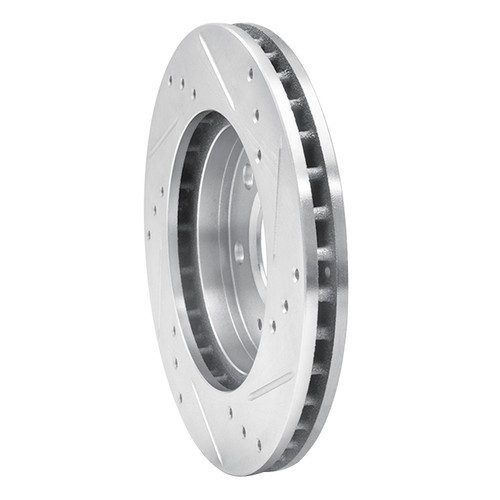 DFC Rotors-Drilled and Slotted-Silver with 5000 Advanced Brake Pads for 1990-2005 Chrysler/Dodge/Eagle (Sebring, Avenger, Stratus, Talon)