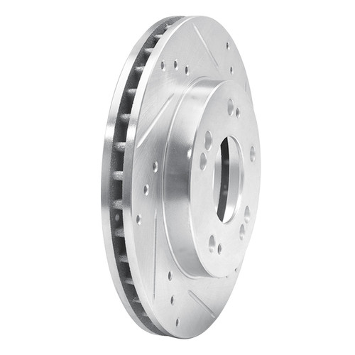 DFC Rotors-Drilled and Slotted-Silver with 5000 Advanced Brake Pads for 1990-2005 Chrysler/Dodge/Eagle (Sebring, Avenger, Stratus, Talon)