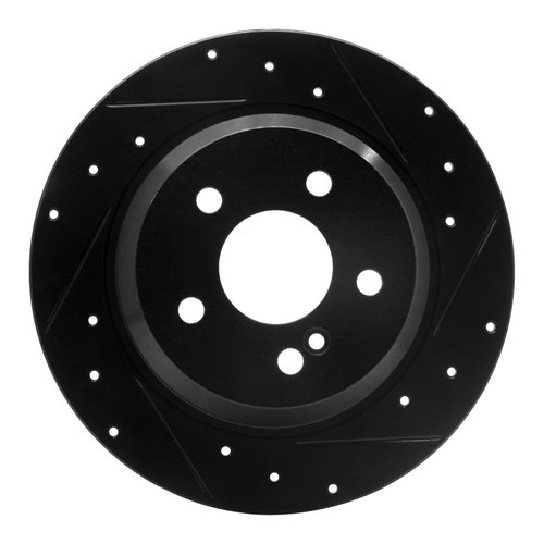 DFC Rotors-Drilled and Slotted-Black with 5000 Advanced Brake Pads for 2003-2009 Mercedes-Benz (E280, E320, E350, E500) 8502-63042