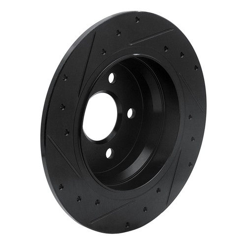 DFC Rotors-Drilled and Slotted-Black with 5000 Advanced Brake Pads for 2003-2009 Mercedes-Benz (E280, E320, E350, E500) 8502-63042