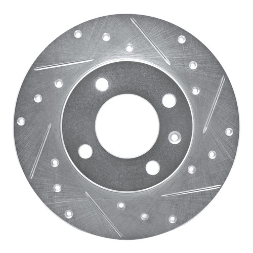 DFC Rotors-Drilled and Slotted-Silver with 5000 Advanced Brake Pads for 1973-1980 Audi/Volkswagen (Fox, Dasher, Rabbit, Rabbit Convertible)