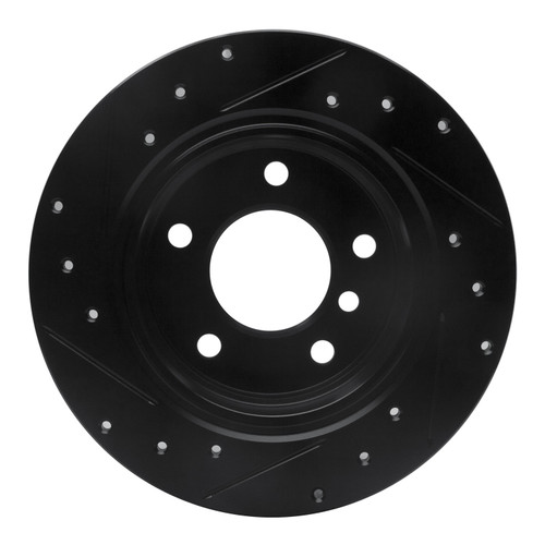 DFC Rotors-Drilled and Slotted-Black with 5000 Advanced Brake Pads includes Hardware for 1991-1999 BMW (318i, 318is, 323i, 323is) 8512-31240