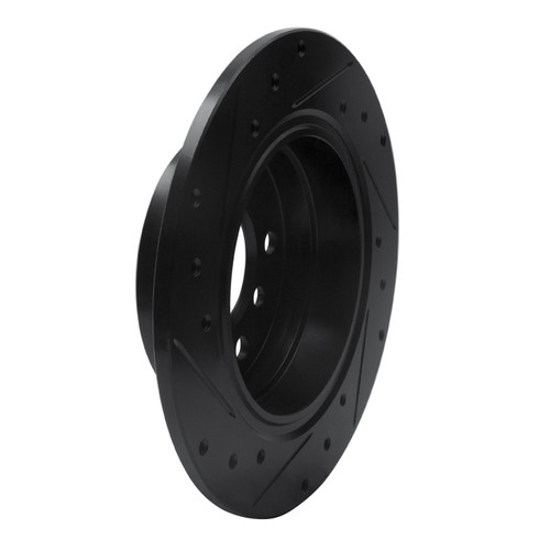 DFC Rotors-Drilled and Slotted-Black with 5000 Advanced Brake Pads includes Hardware for 1991-1999 BMW (318i, 318is, 323i, 323is) 8512-31240