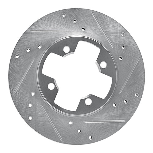 DFC Rotors-Drilled and Slotted-Silver with 5000 Advanced Brake Pads for 1979-1983 Nissan (280ZX) 7502-67124