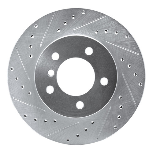 DFC Rotors-Drilled and Slotted-Silver with 5000 Advanced Brake Pads for 1999-2008 BMW (323i, 325Ci, 325i, 325xi) 7502-31044