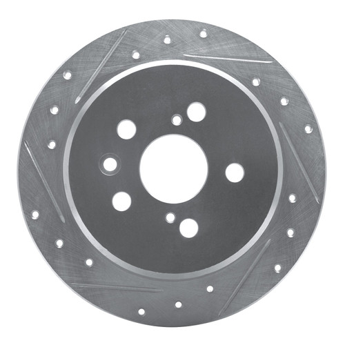 DFC Rotors-Drilled and Slotted-Silver with 5000 Advanced Brake Pads for 1996-1999 Toyota (Celica) 7502-76055