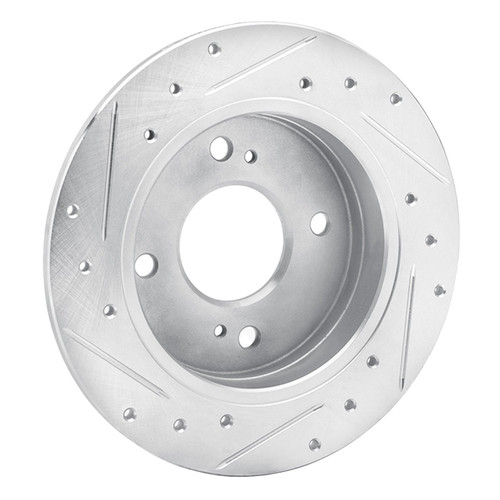 DFC Rotors-Drilled and Slotted-Silver with 5000 Advanced Brake Pads for 1984 Nissan (Maxima) 7502-67009