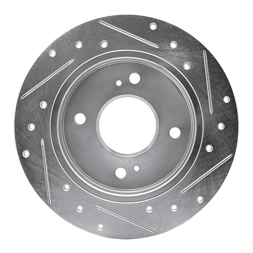 DFC Rotors-Drilled and Slotted-Silver with 5000 Advanced Brake Pads for 1984 Nissan (Maxima) 7502-67009
