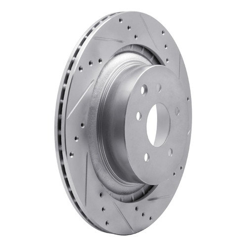DFC Rotors-Drilled and Slotted-Silver with 5000 Advanced Brake Pads for 2008-2020 INFINITI/Nissan (G37, Q60, 350Z, 370Z) 7502-68012