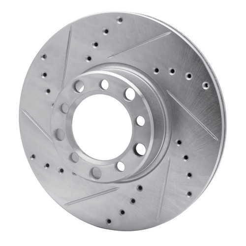 DFC Rotors-Drilled and Slotted-Silver with 5000 Euro Ceramic Brake Pads for 1972-1979 Mercedes-Benz (280SE, 280SEL, 300SD, 350SL) 7602-63009