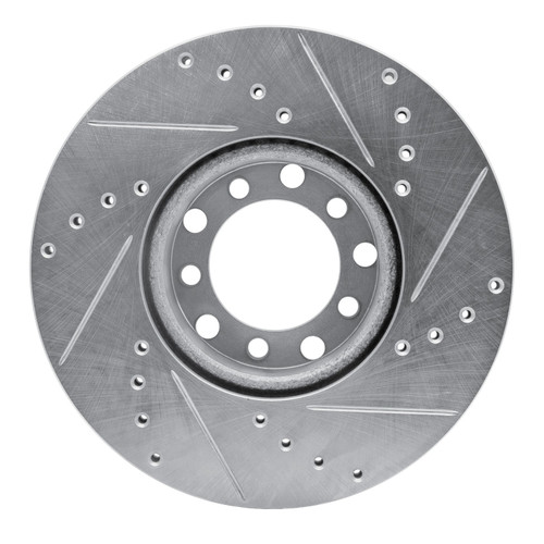DFC Rotors-Drilled and Slotted-Silver with 5000 Euro Ceramic Brake Pads for 1972-1979 Mercedes-Benz (280SE, 280SEL, 300SD, 350SL) 7602-63009