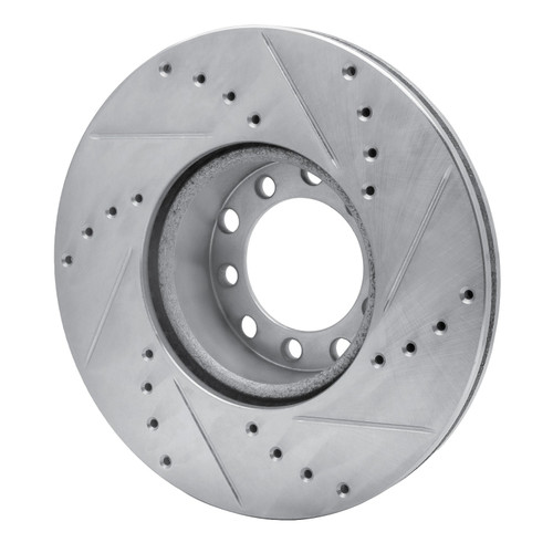 DFC Rotors-Drilled and Slotted-Silver with 5000 Euro Ceramic Brake Pads for 1972-1979 Mercedes-Benz (280SE, 280SEL, 300SD, 350SL) 7602-63009