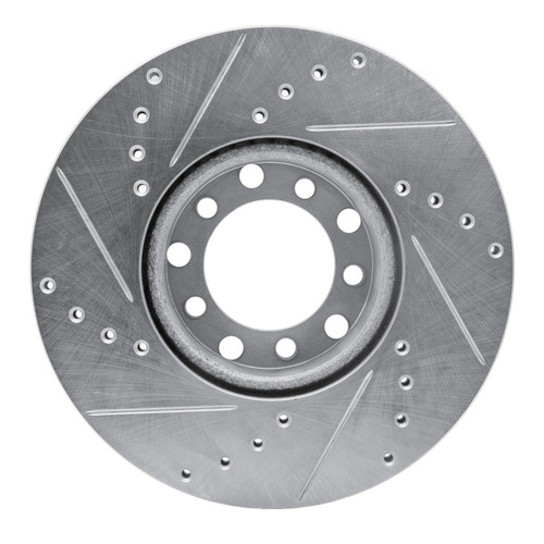 DFC Rotors-Drilled and Slotted-Silver with 5000 Euro Ceramic Brake Pads for 1972-1979 Mercedes-Benz (280SE, 280SEL, 300SD, 350SL) 7602-63009