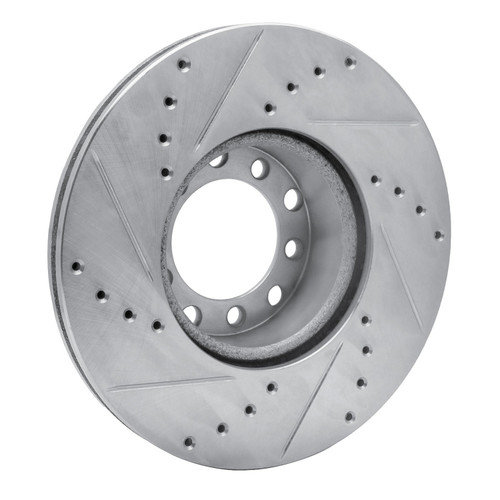 DFC Rotors-Drilled and Slotted-Silver with 5000 Euro Ceramic Brake Pads for 1972-1979 Mercedes-Benz (280SE, 280SEL, 300SD, 350SL) 7602-63009
