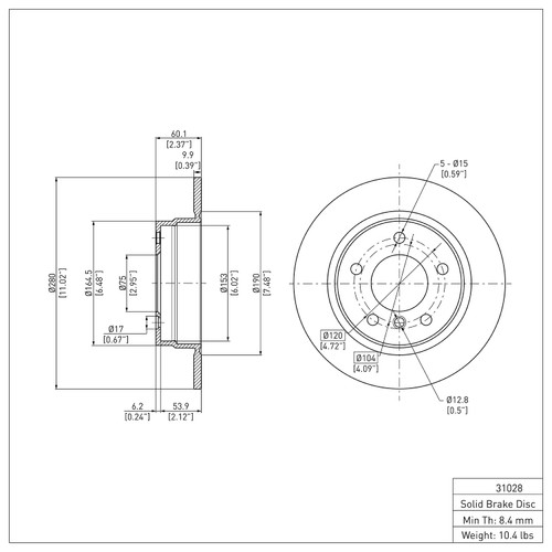DFC Rotors with 5000 Advanced Brake Pads for 1991-1999 BMW (318i, 318is, 323i, 323is) 6502-31246