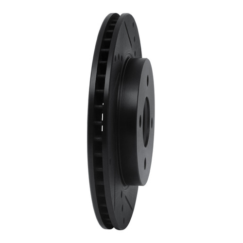 DFC Rotors-Drilled and Slotted-Black with 5000 Advanced Brake Pads for 2012-2019 Nissan (March, Micra, Note, Versa) 8502-67064