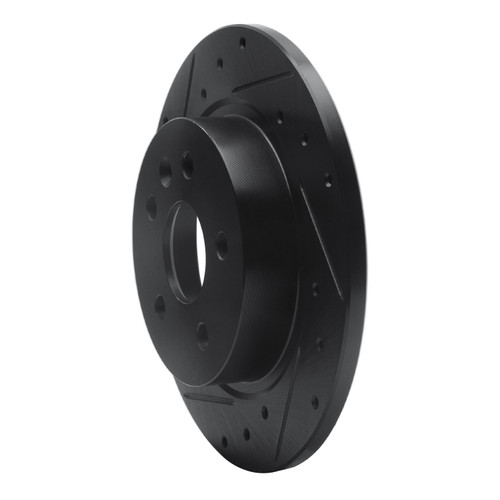 DFC Rotors-Drilled and Slotted-Black with 5000 Advanced Brake Pads for 2011-2018 Buick/Chevrolet (Encore, Cruze, Cruze Limited, Sonic)