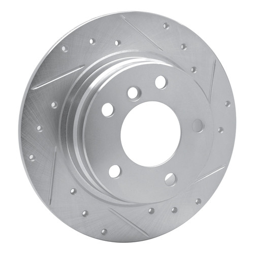 DFC Rotors-Drilled and Slotted-Silver with 5000 Advanced Brake Pads includes Hardware for 1991-1999 BMW (318i, 318is, 323i, 323is)